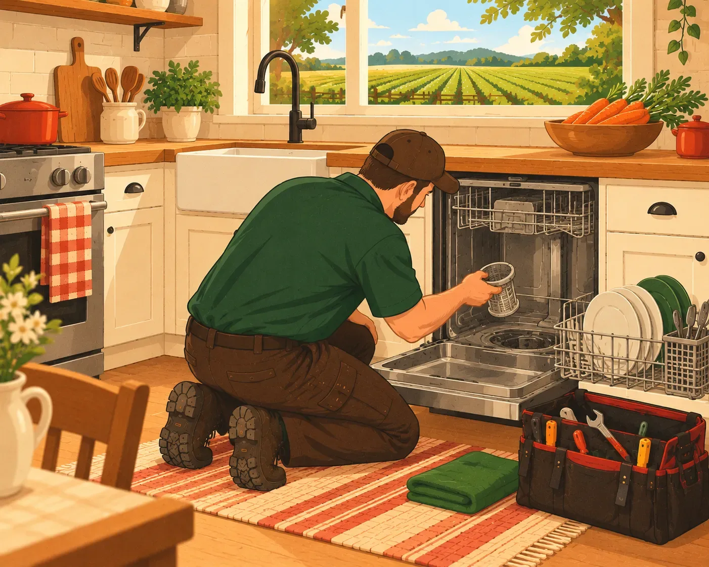 Dishwasher repair in a Bradford West Gwillimbury, Ontario kitchen
